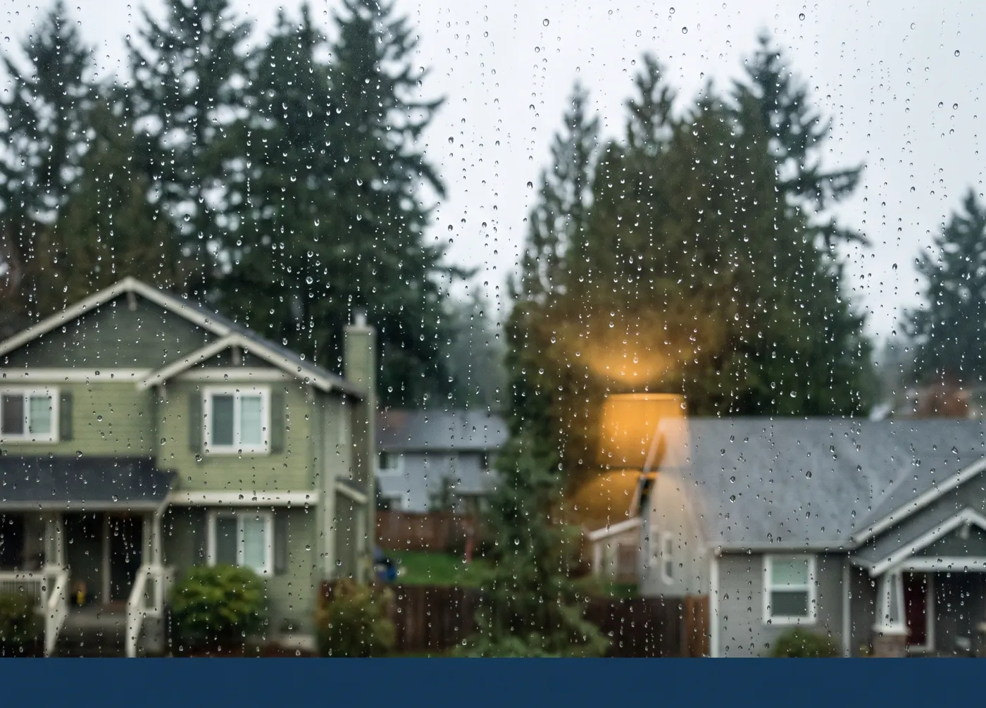Craftsman homes under grey Pacific Northwest skies
